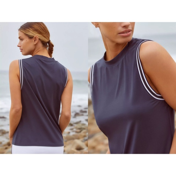 VARLEY | Classic Breathable Wellings Performance Tank in Navy/White | Size Small - Picture 2 of 10